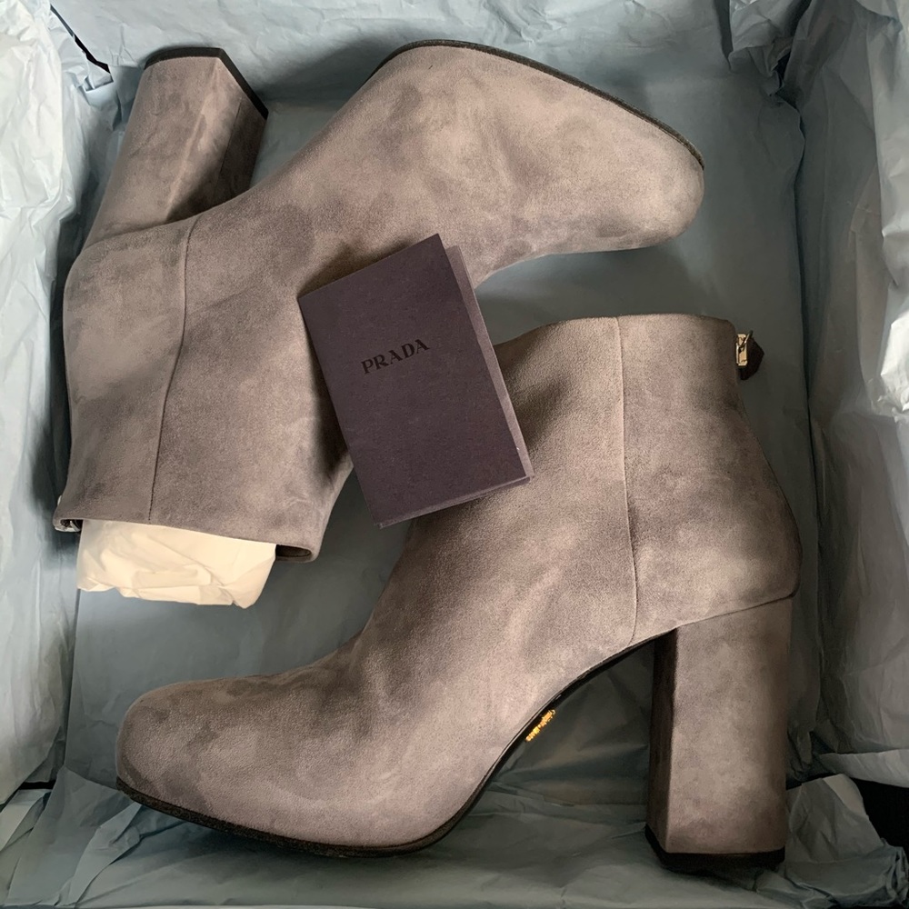 *Almost* NEW gray suede Prada boots. Worn twice! - Picture 2 of 6